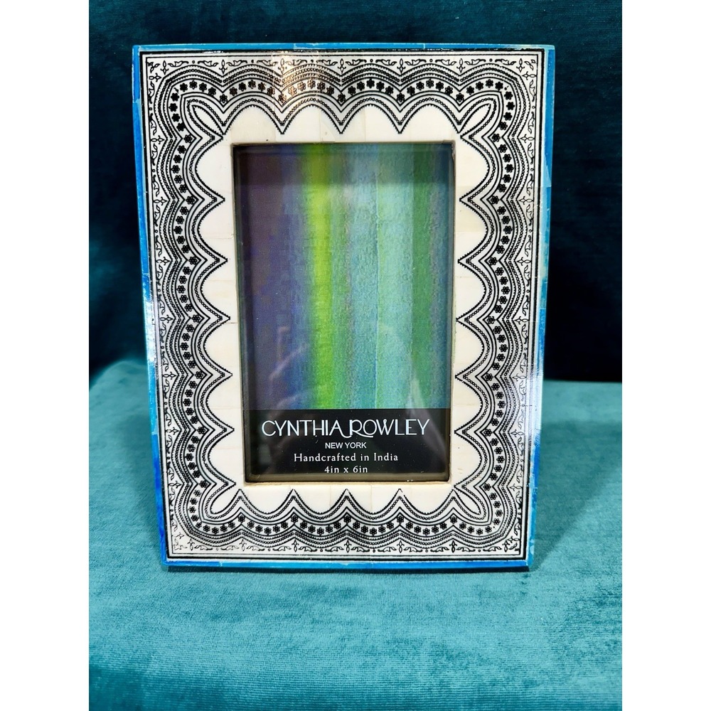 Cynthia Rowley Mosaic Picture Frame Holds 4x6" Photo Made in India Surface Sit